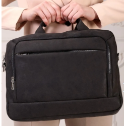 D'VERSUnisex 15,6" Siyah Business Serisi 3 Bölmeli Laptop Evrak Çantası